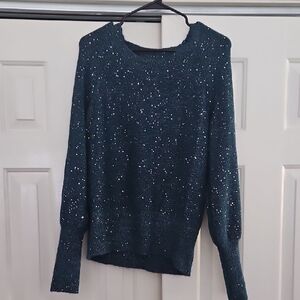 LC Lauren Conrad Teal Sparkle Sweater